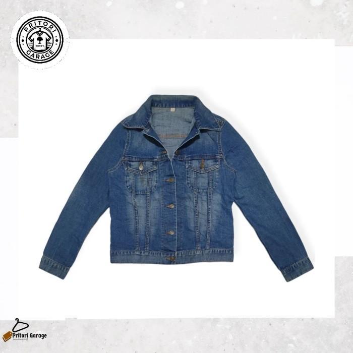 Raw Denim Jeans Trucker Jacket Uniqlo Cobalt Blue Wash Faded Color