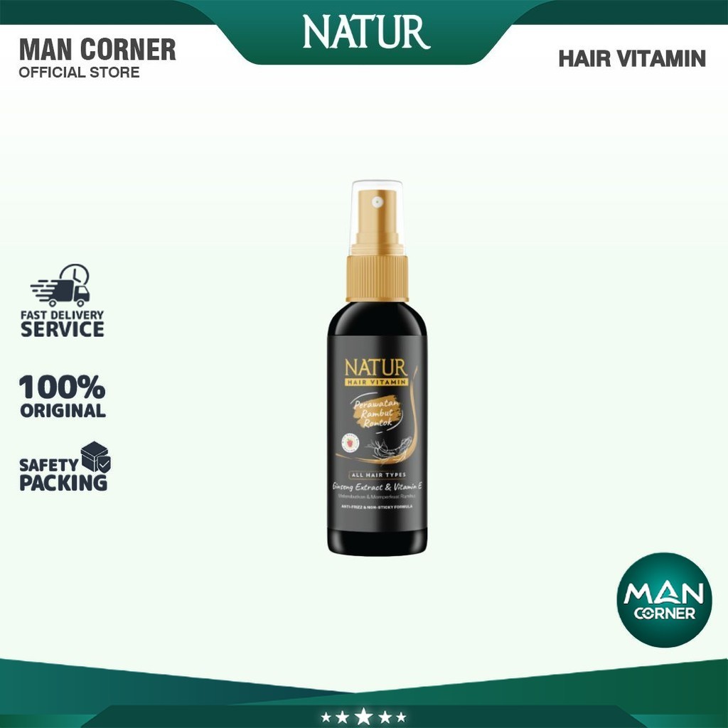 Natur Hair Vitamin Ginseng 80 ml - Vitamin Rambut Rontok / Menguatkan Akar Rambut | Man Corner
