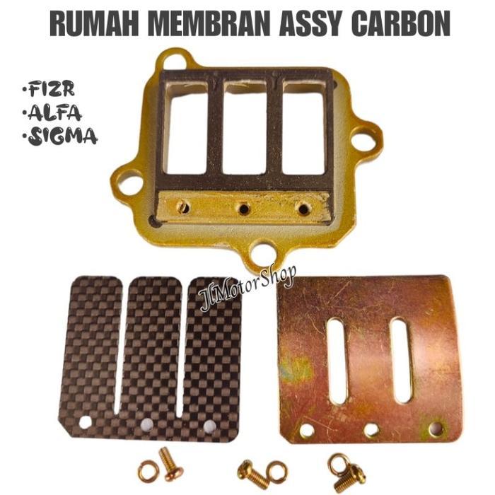 RUMAH MEMBRAN ASSY F1 F1ZR FORCE 1 ALFA SIGMA KARBON CARBON - RUMAH + LIDAH MEMBRAN KARBON CARBON VF