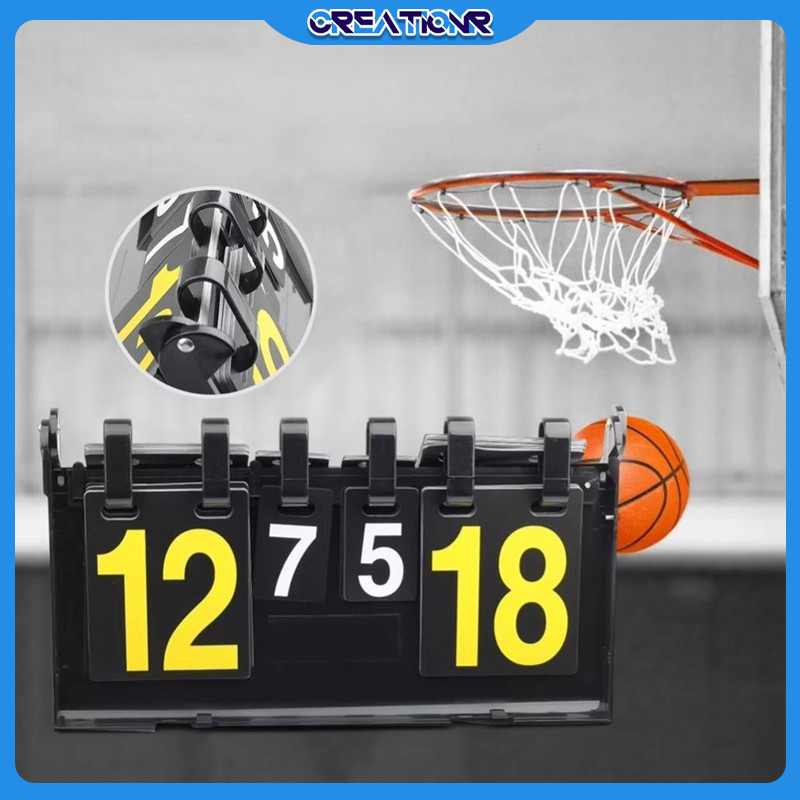 PAPAN SKOR 4 DIGIT MANUAL - Kartu Skor Olahraga Untuk Voli/Badminton/Basket, Material ABS Kuat Denga