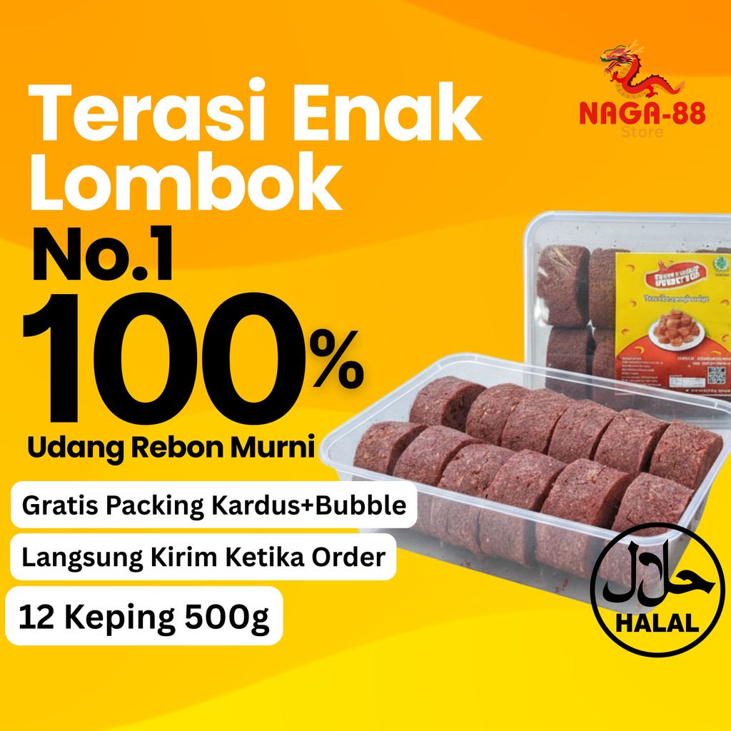 Terasi Udang Panggang Khas Lombok 500g | Terasi Oleh-Oleh | Terasi Enak Asli Udang Lombok