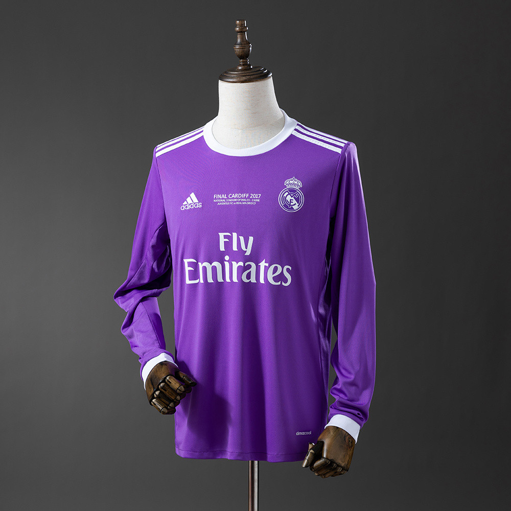 Jersey Retro long sleeve Real Madrid 16/17 away T shirt pria
