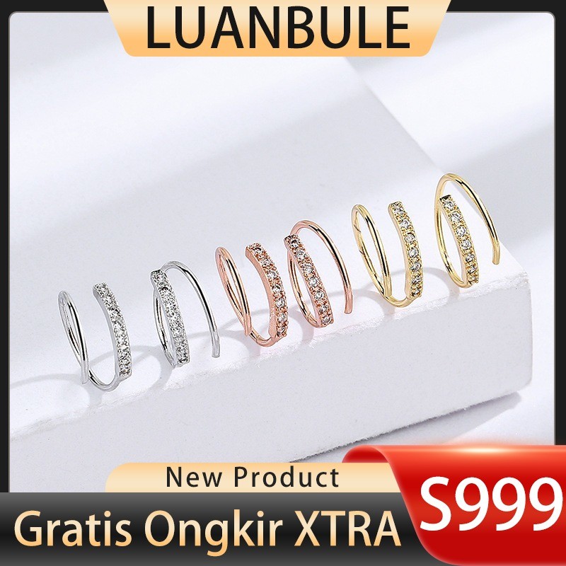 LUANBULE Anting Perak S999 Wanita Baru Emas Mawar