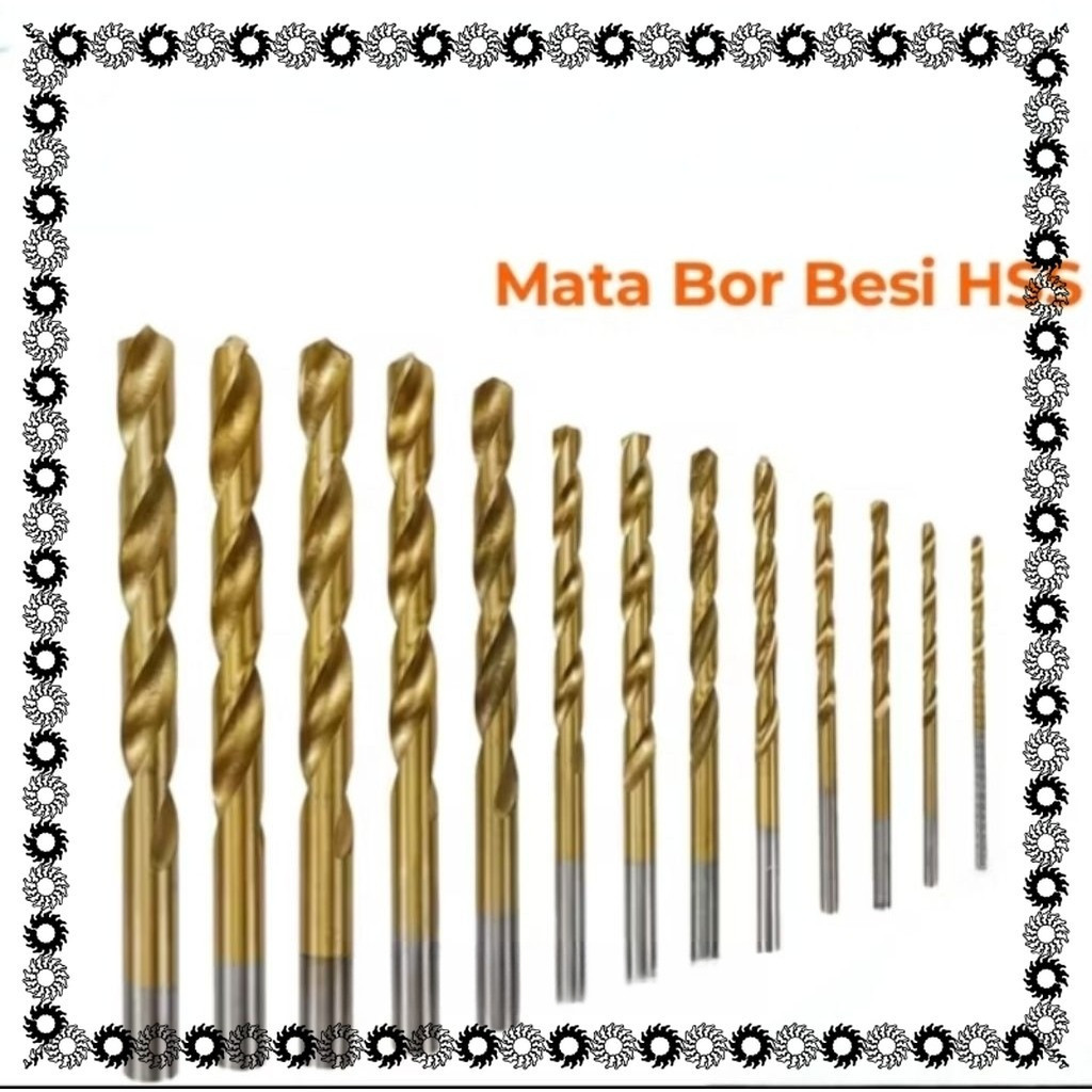 HSS-10MM Mata bor besi ukuran 10 mm ujung mata bor runcing