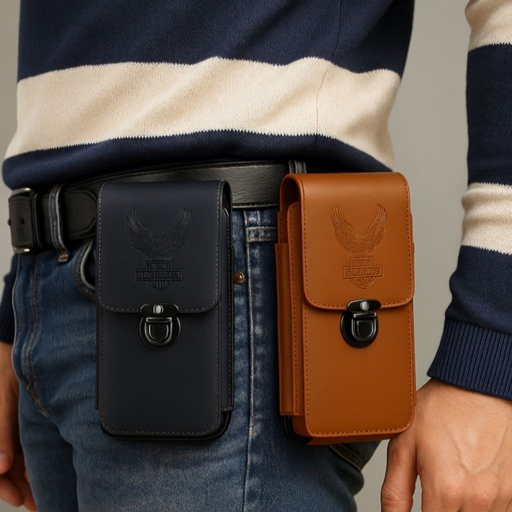 Gaya Outfit Tas Hp Pinggang Kulit Pu Premium Terlaris - Dompet Pinggang Wadah Hp