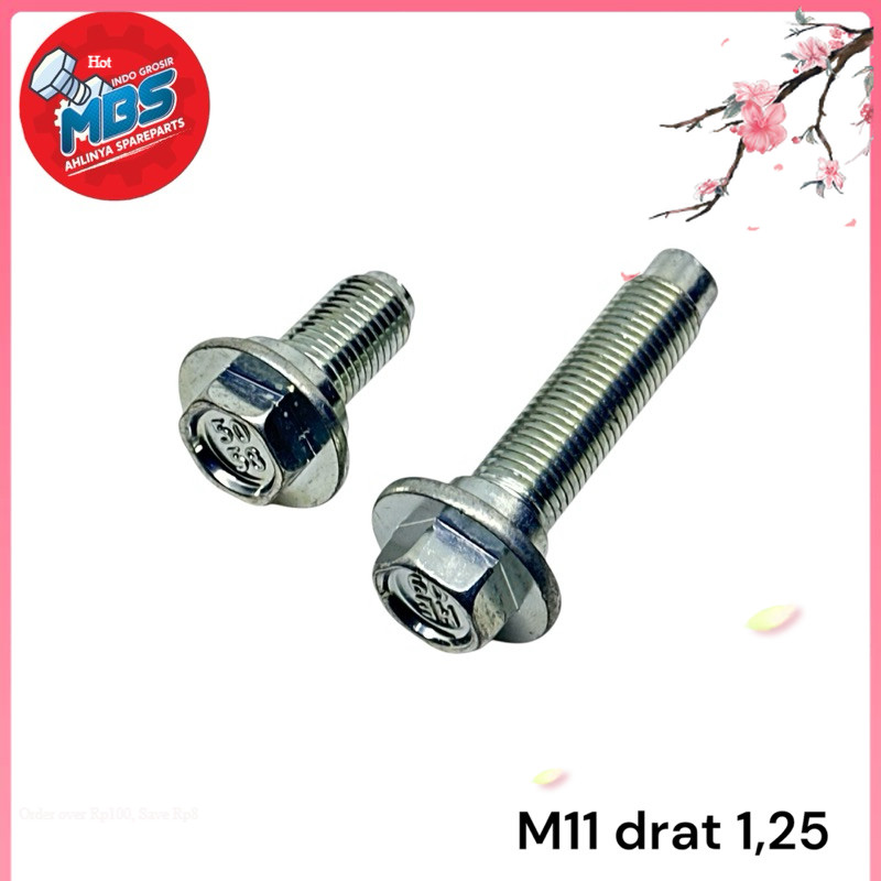 FIMBS BAUT M11 Drat 1.25 PINGGUL BAUT FLEXSIBLE BAUT SABUK PENGAMAN UNIVERS M11x25 m11x50 2,5cm 5cm 