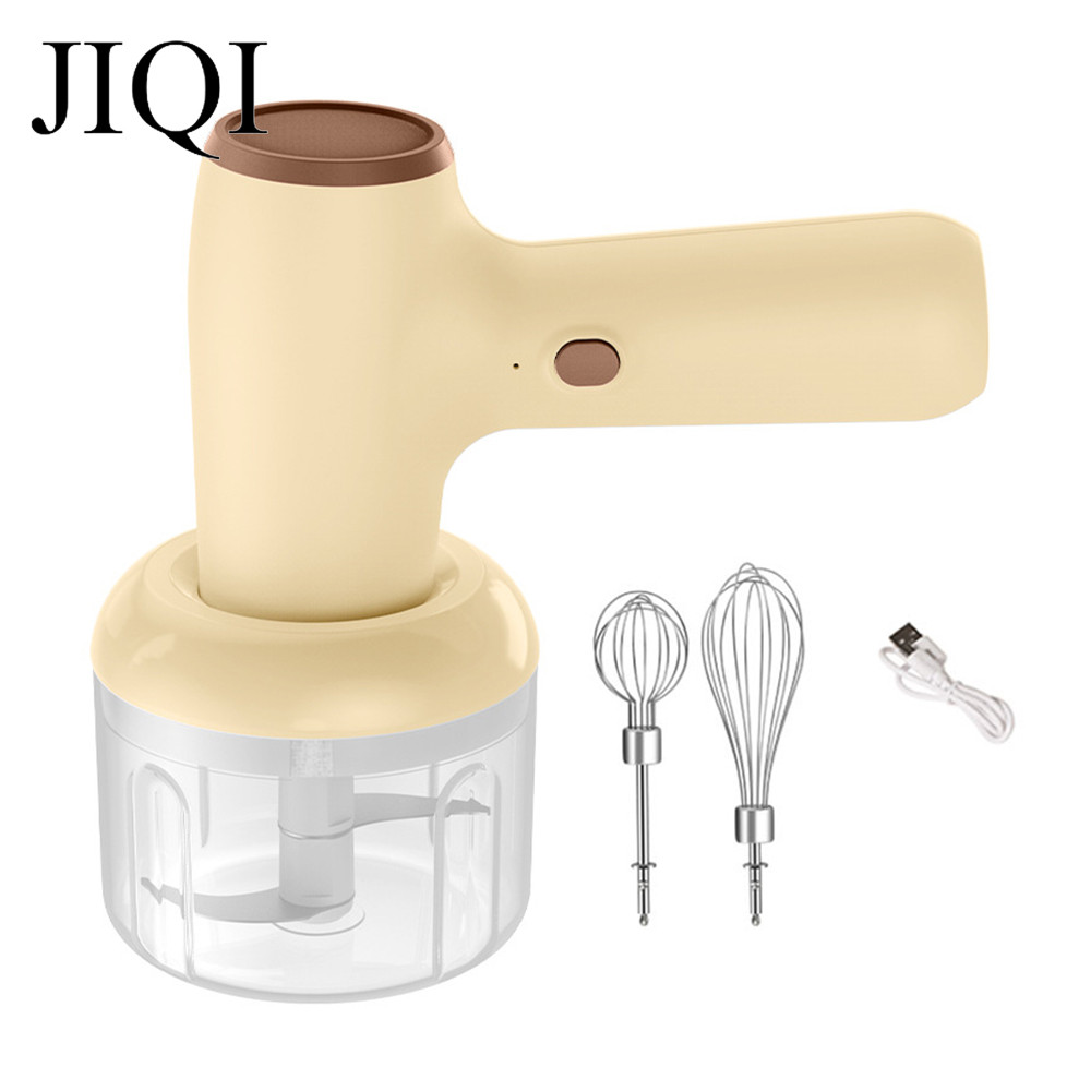 JIQI 3-Speed Egg Beater Wireless Reargeable Handheld Food Blender Electric Mixer Cream Coffee Milk D
