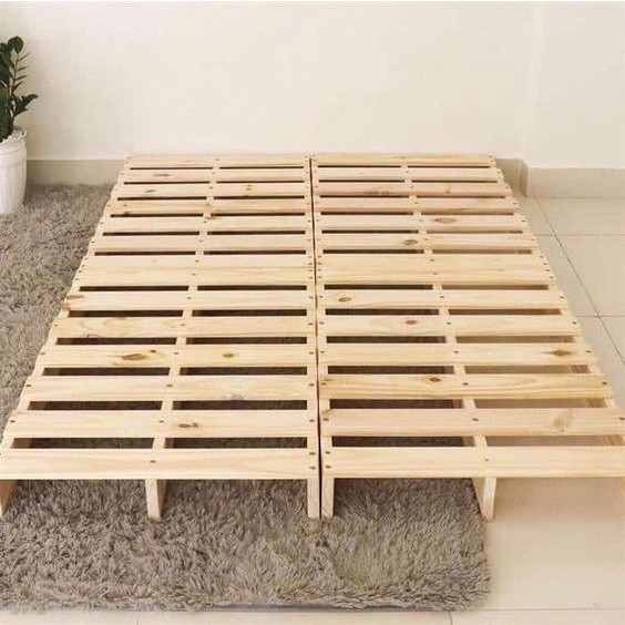 Dipan Lipat Serbaguna 200 x 200 cm | Alas Dipan Tatami Papan Kasur Lipat Portable Kayu Mahoni