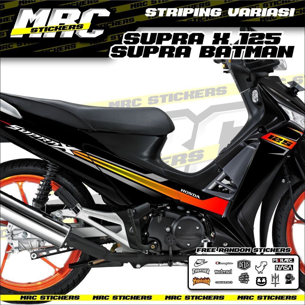 STRIPING / STIKER / SKOTLET VARIASI / CUSTOM SUPRA X 125 SUPRA BATMAN