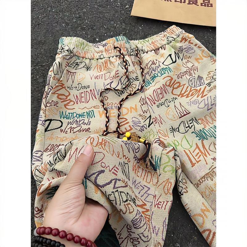 Graffiti celana pendek pria, celana panjang, celana santai, celana pendek