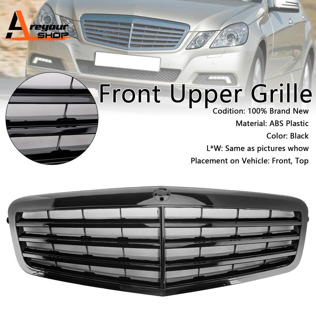 Black Front Grille Grill Fit for Mercedes-Benz E Class W212 E350 E550 2010 2011 2012 2013