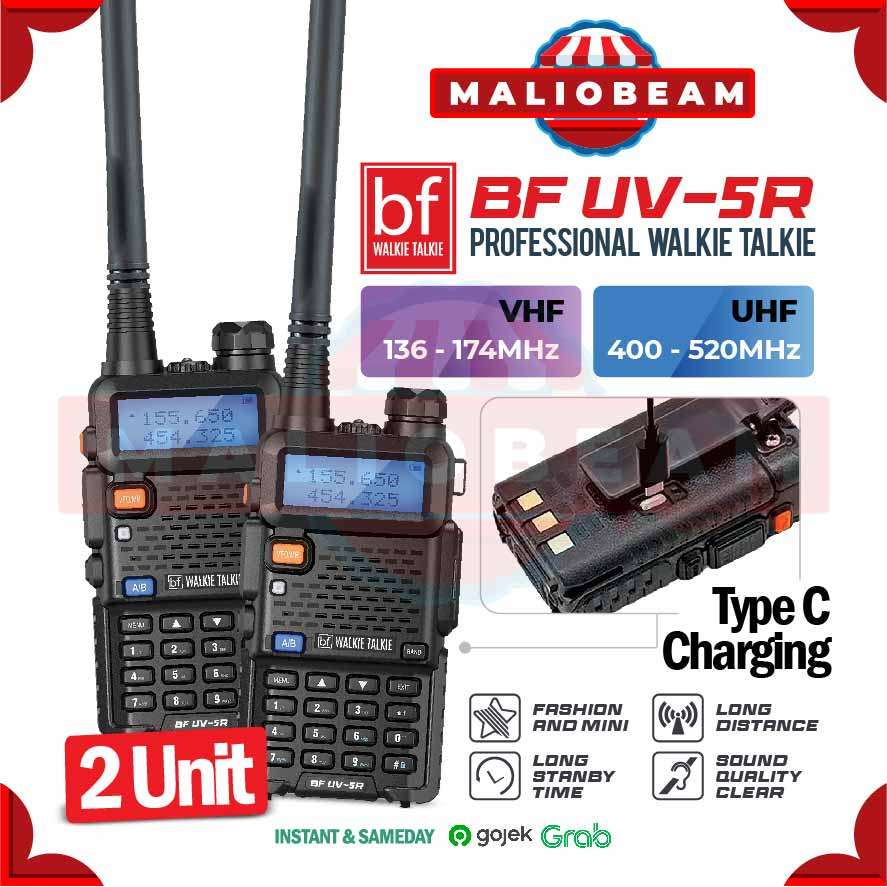 Walkie Talkie Handy Talkie HT UV-5R Radio Komunikasi Jarak Jauh Komunikasi SUARA JERNIH