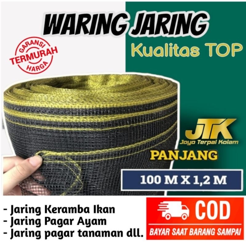 [java raharja] Jaring Waring Hitam Pagar tanaman Pagar ayam 1 rol panjang 100m 90m 80m 50m 25m