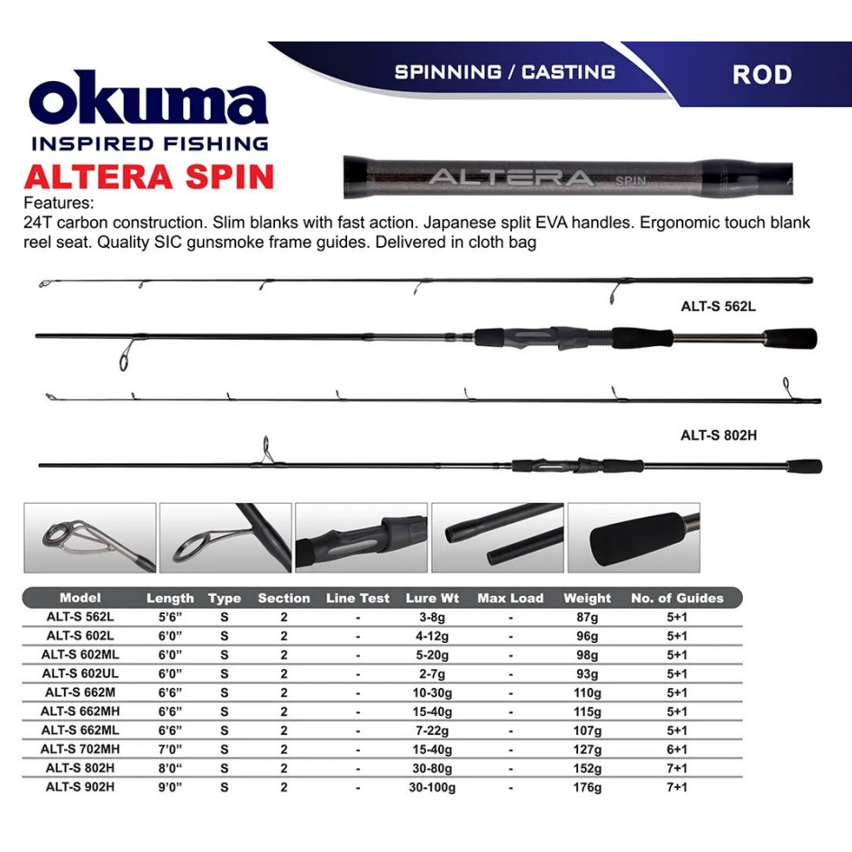 OKUMA ALTERA SPIN ULTRALIGHT ROD JORAN PANCING OKUMA ALTERA SPINNING UL ULTRALIGHT CASTING