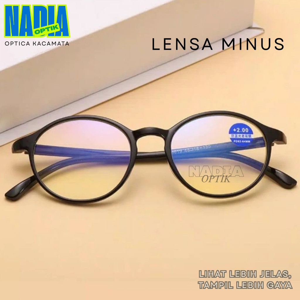 KACAMATA MINUS LENSA ANTI RADIASI BLUERAY KACA MATA MINUS PRIA WANITA - OPTIK RARA