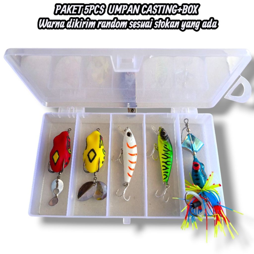 TergacorPaket 5PCS Umpan Casting+Box Gabus Toman HampalaTerbaik