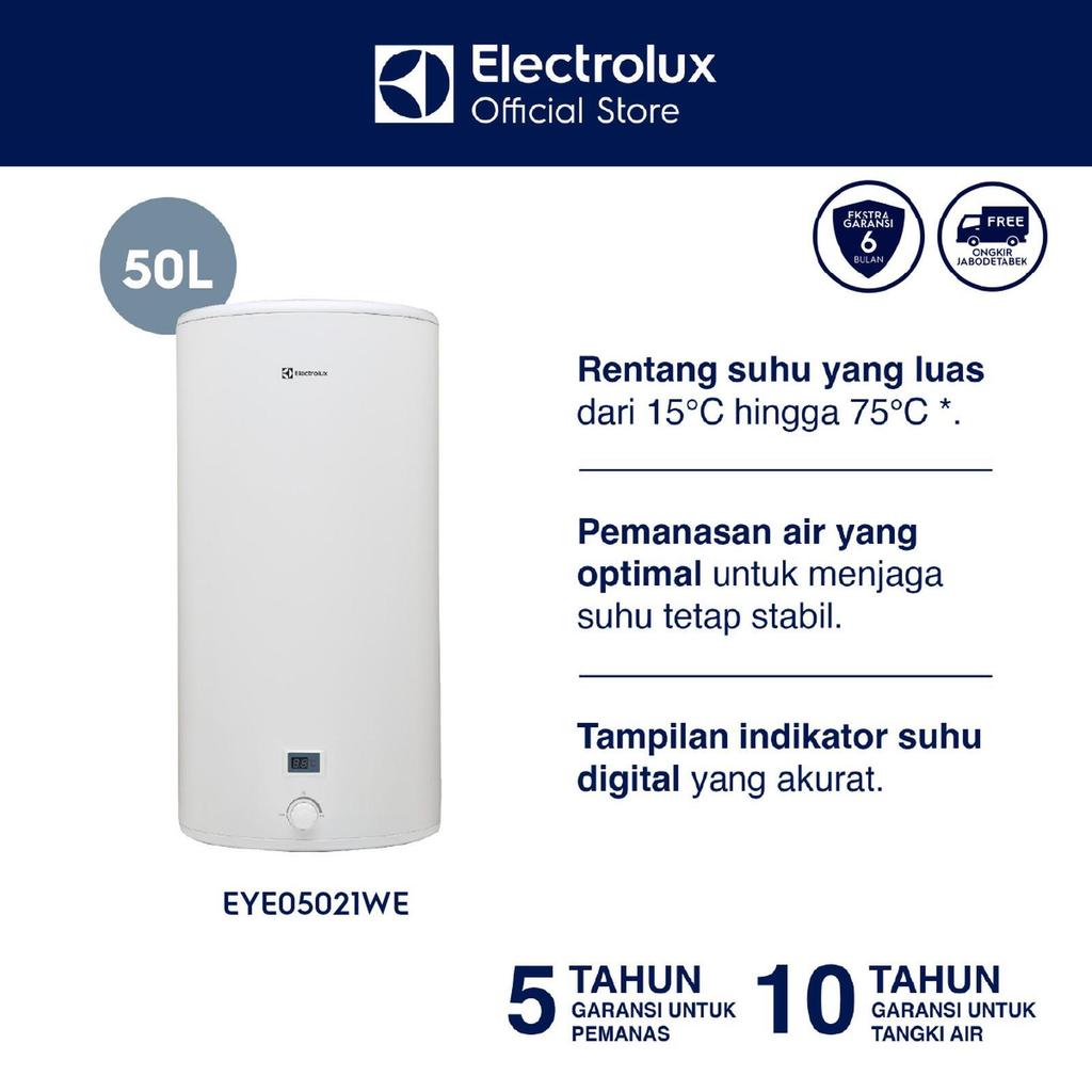 Electrolux EYE05021WE Water Heater Storage 50L Pemanas Air Listrik Putih