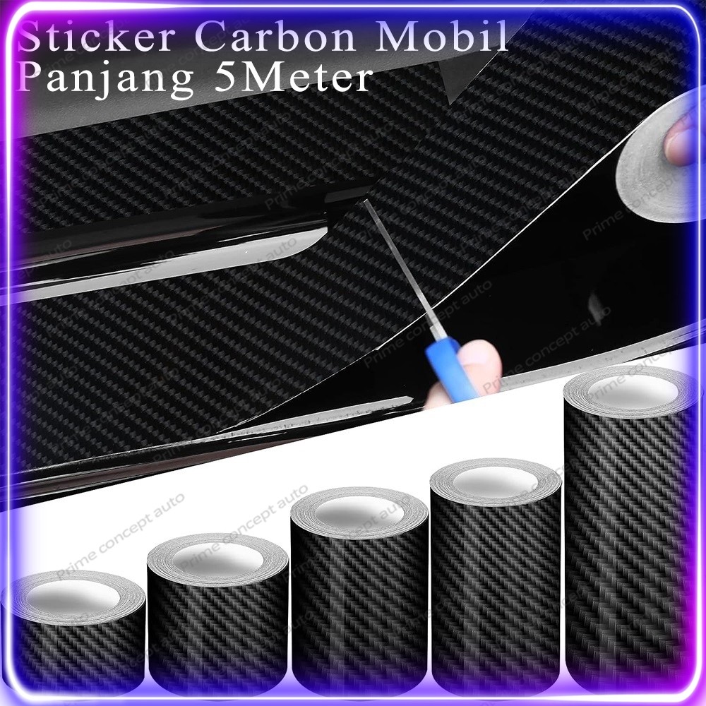 Stiker Karbon Mobil-Stiker Pijakan Pintu Mobil-Stiker Bemper Mobil- 3D Nano Karbon Anti Gores