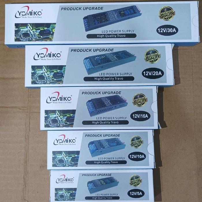Promo Travo Trafo Trapo YOMIKO Led 12Volt YOMIKO 3A 5A 10A 16A 20A 30A Power Supply CCTV Led Strip A