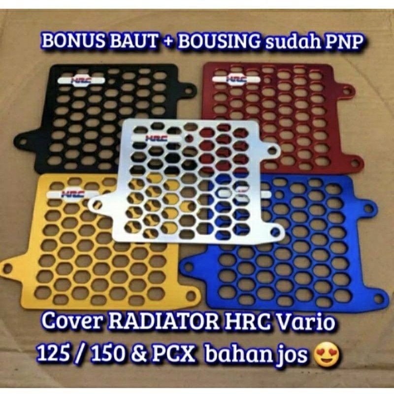 JQR_VARIASI COVER TUTUP RADIATOR PCX VARIO 125 VARIO 150 CNC LENGKAP BAUT DAN BOUSHING