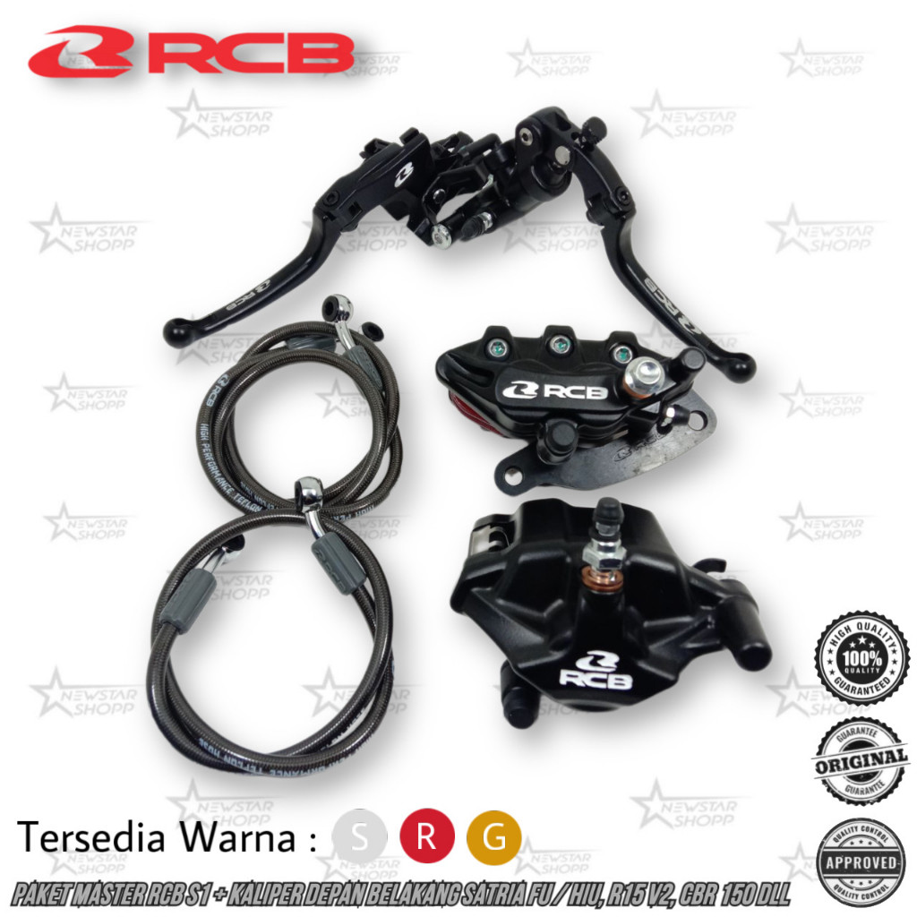 Master Rem RCB S1 14mm set Kanan Kiri Handle Kopling + Kaliper RCB Depan Belakang + Selang RCB Teflo