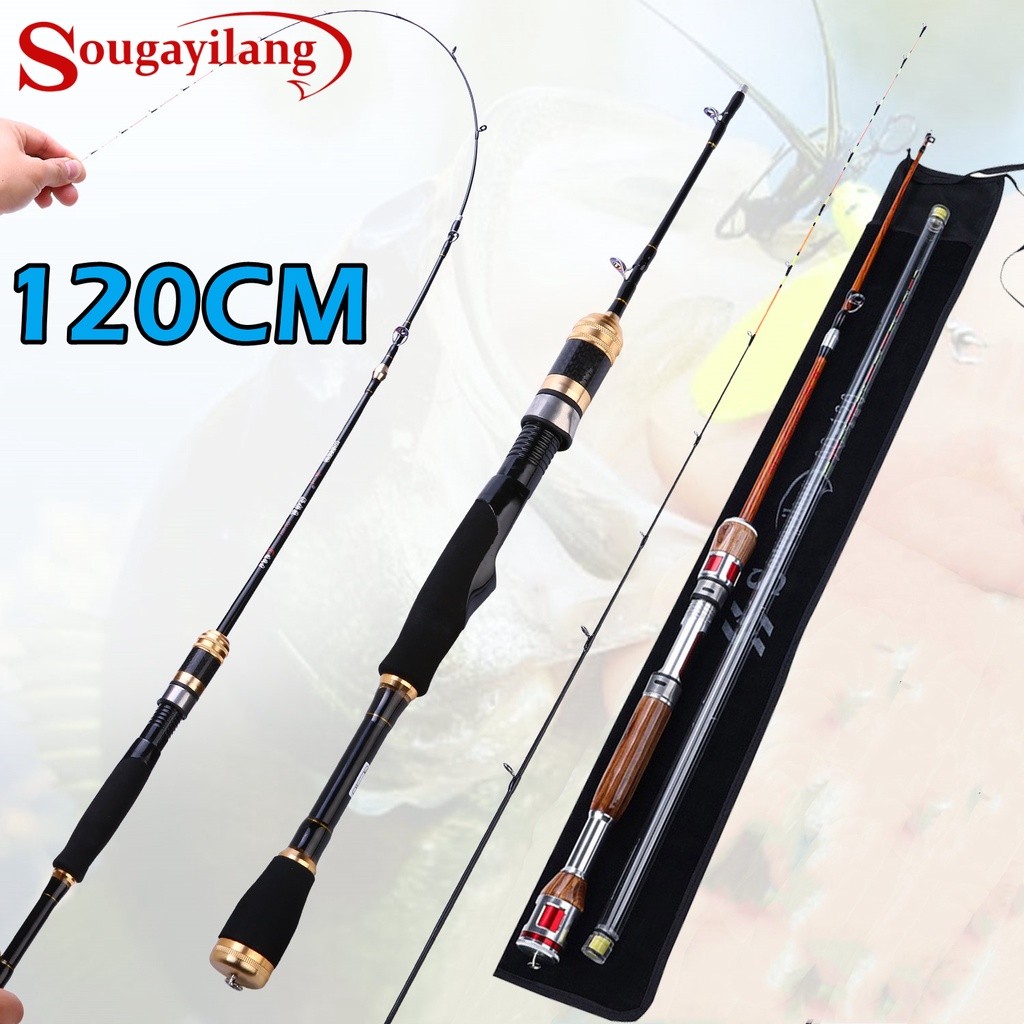 PROMOSougayilang 120cm Joran Pncing 12-25lb Serat Carbon 2 Bagian Memancing Udang JoranTERLARIS