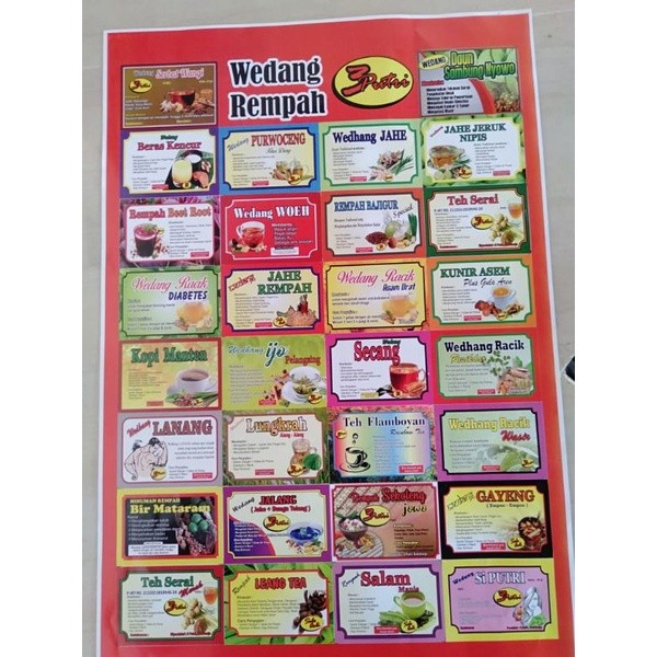 Wedang Rempah 3 Putri Solo ( Purwoceng, Jahe Jeruk Nipis, Teh Serai, Lanang, Teh Flamboyan, Bir Mata