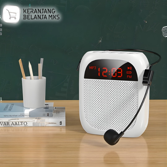 Speaker Pinggang Bluetooth Voice Amplifier LED with Display