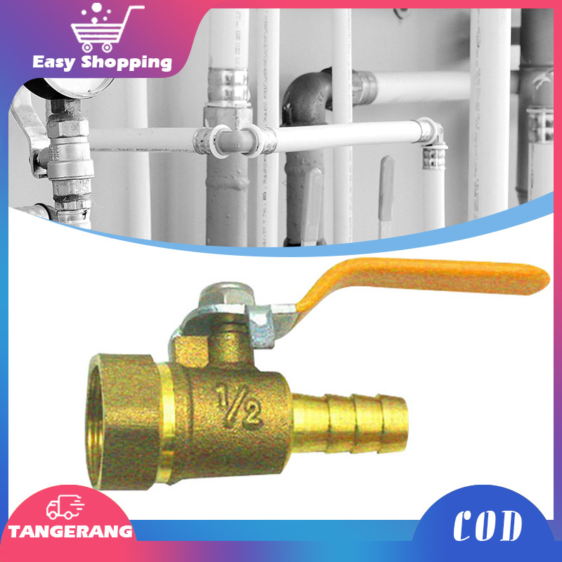 Keran Gas Kuningan 1/2 Inch Sambungan Selang Gas Lpg Dengan Stop Kran Gas