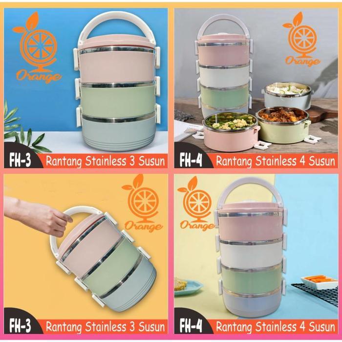 SHEEISSHOP- RANTANG STAINLESS 3 SUSUN RANTANG NASI CANTIK RANTANG - FH-3
