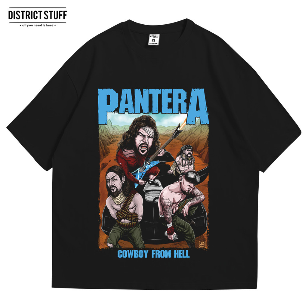 (COD) Kaos Band Pantera Cowboy From Hell Tshirt Oversize Vintage Pria Wanita