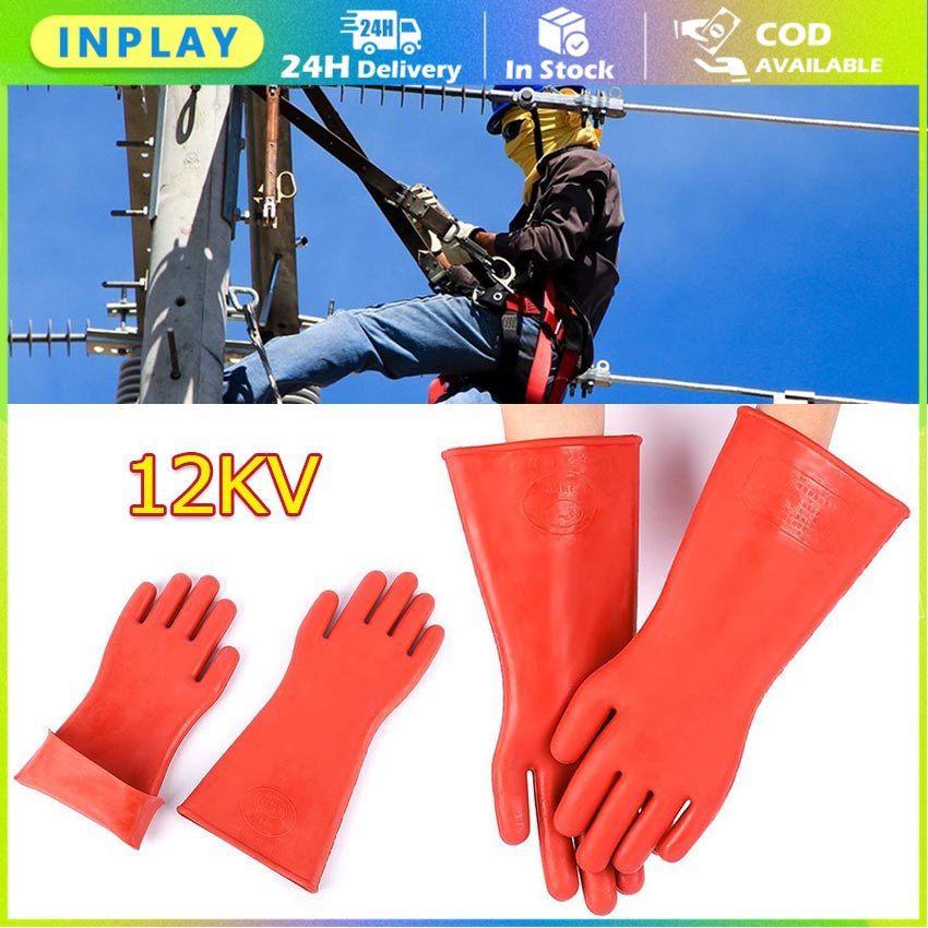Sarung Tangan Listrik Anti Setrum 12KV / Gloves Insulasi Karet Latex Tebal / Class 12KV Electric Saf
