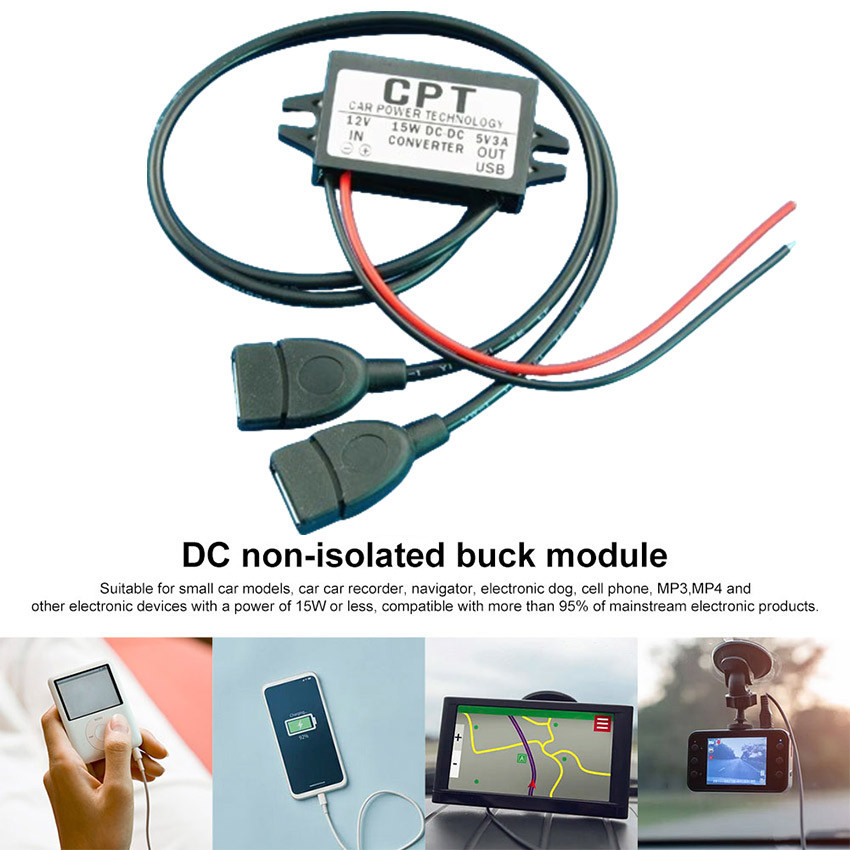 Step Down Converter inverter DC 12 ke 5v Dual USB Penurun tegangan Step Down Stepdown konverter arus