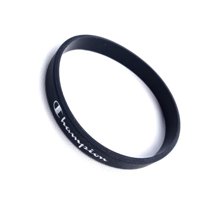 Gelang tangan champion karet silicon pipih rubber hitam 1025