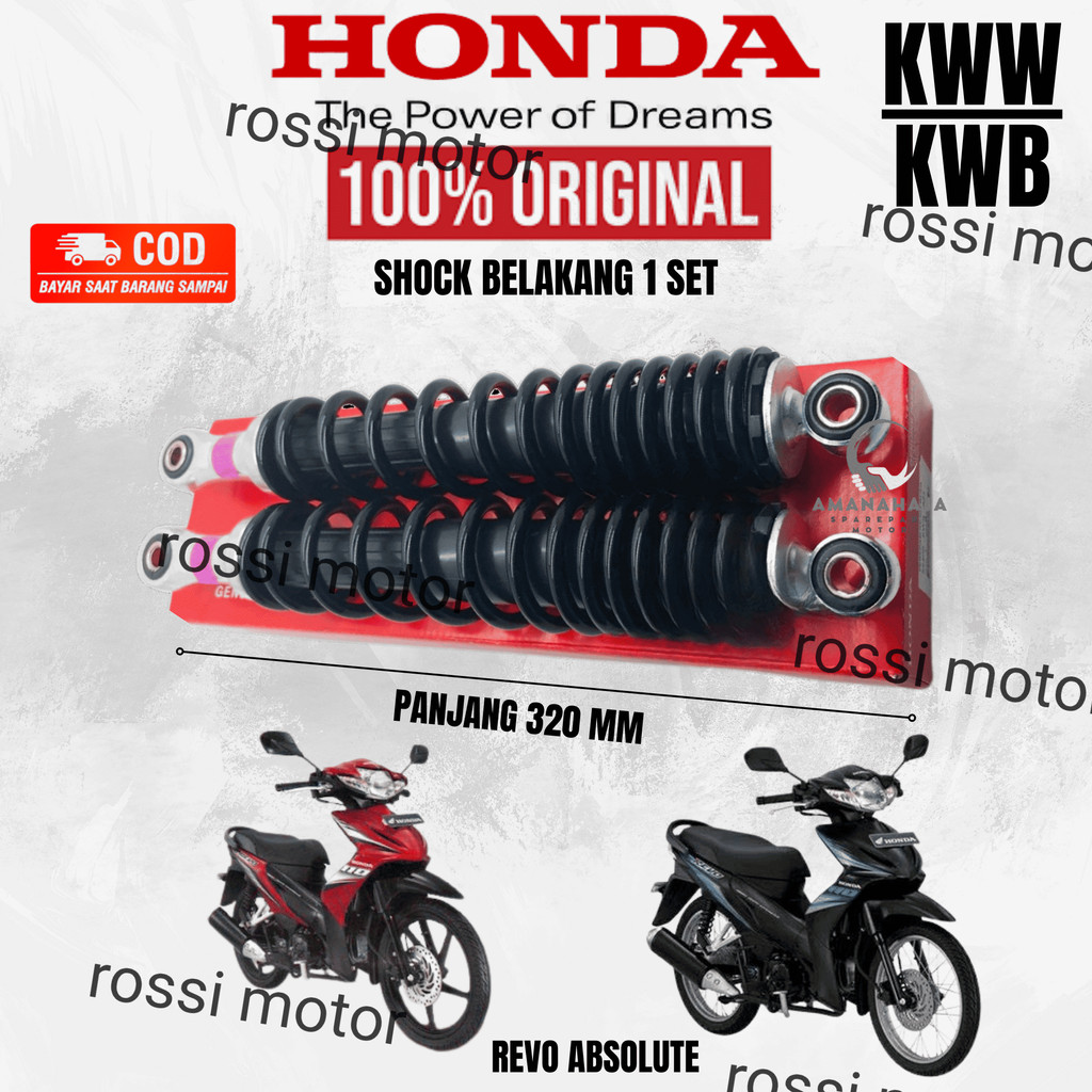 SHOCKBREAKER BELAKANG REVO ABSOLUTE (KWW) | SPAREPART ORIGINAL SUKU CADANG SEPEDA MOTOR