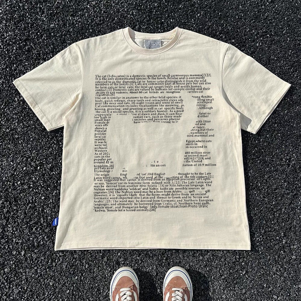 T-shirt Oversize Kucing sastra | Kaos Wanita Hitam