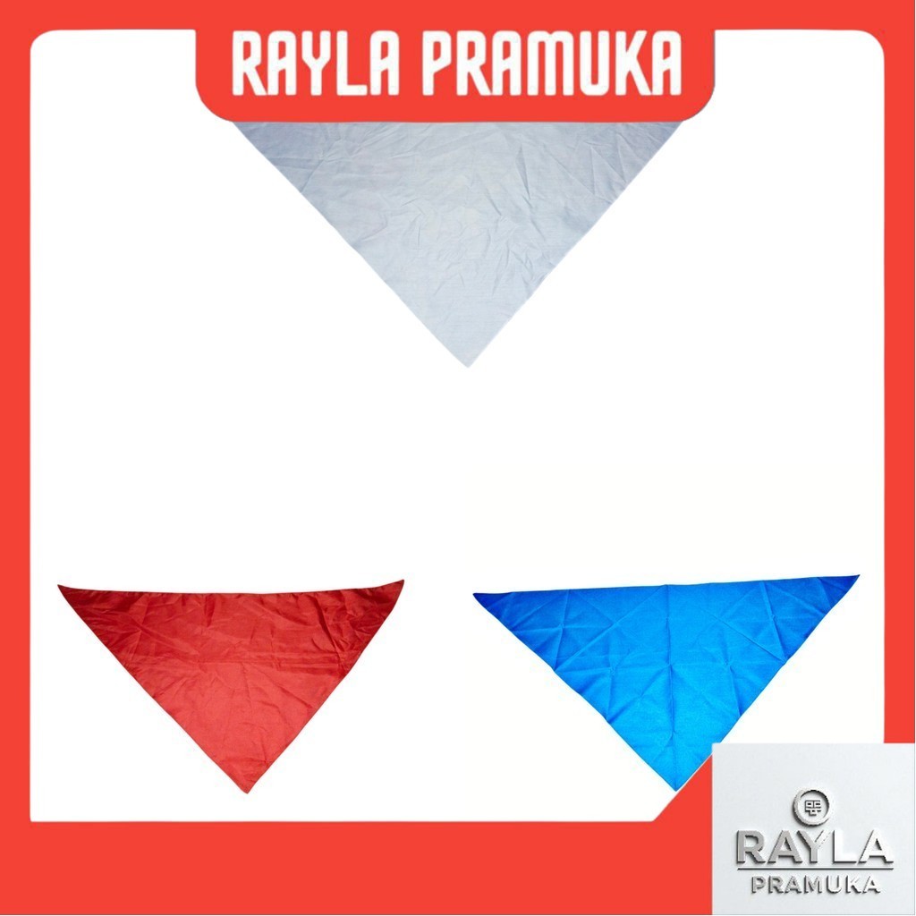 Syal SMP Polos Pmi Pmr Slayer Putih Merah Biru Premium arwana 45x80cm