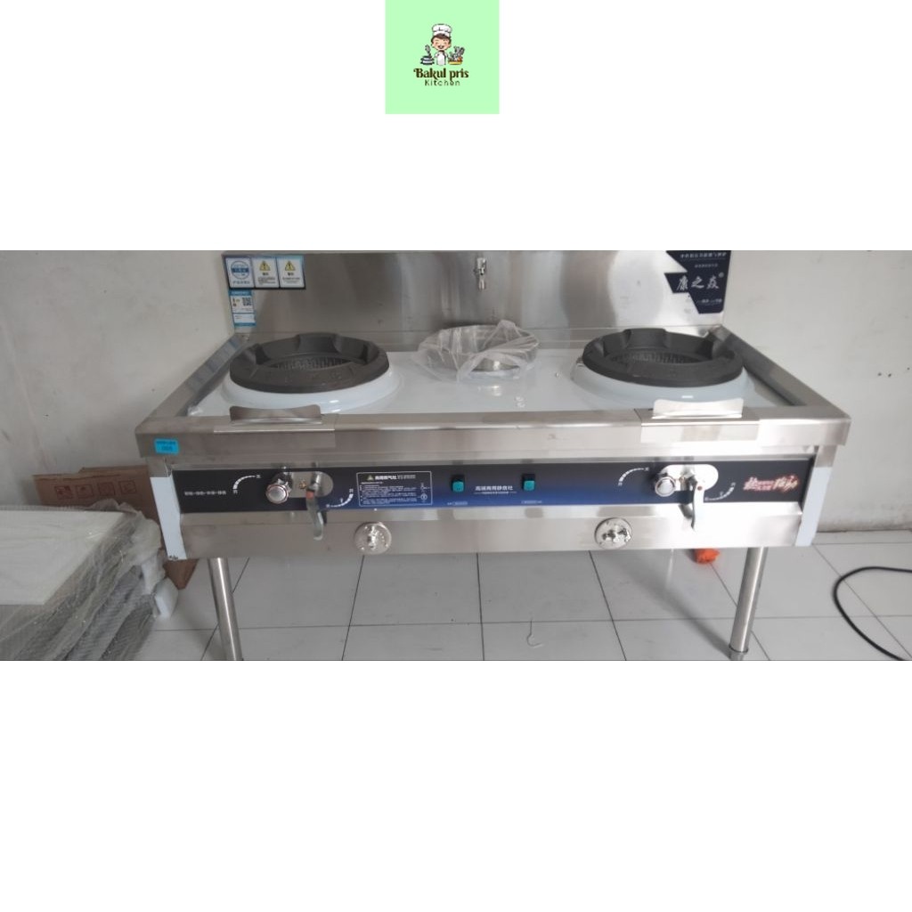 Kompor Gas kwali range 2 burner + 1 soup ring, kompor kwali range dengan 2 burner + 1 soup ring