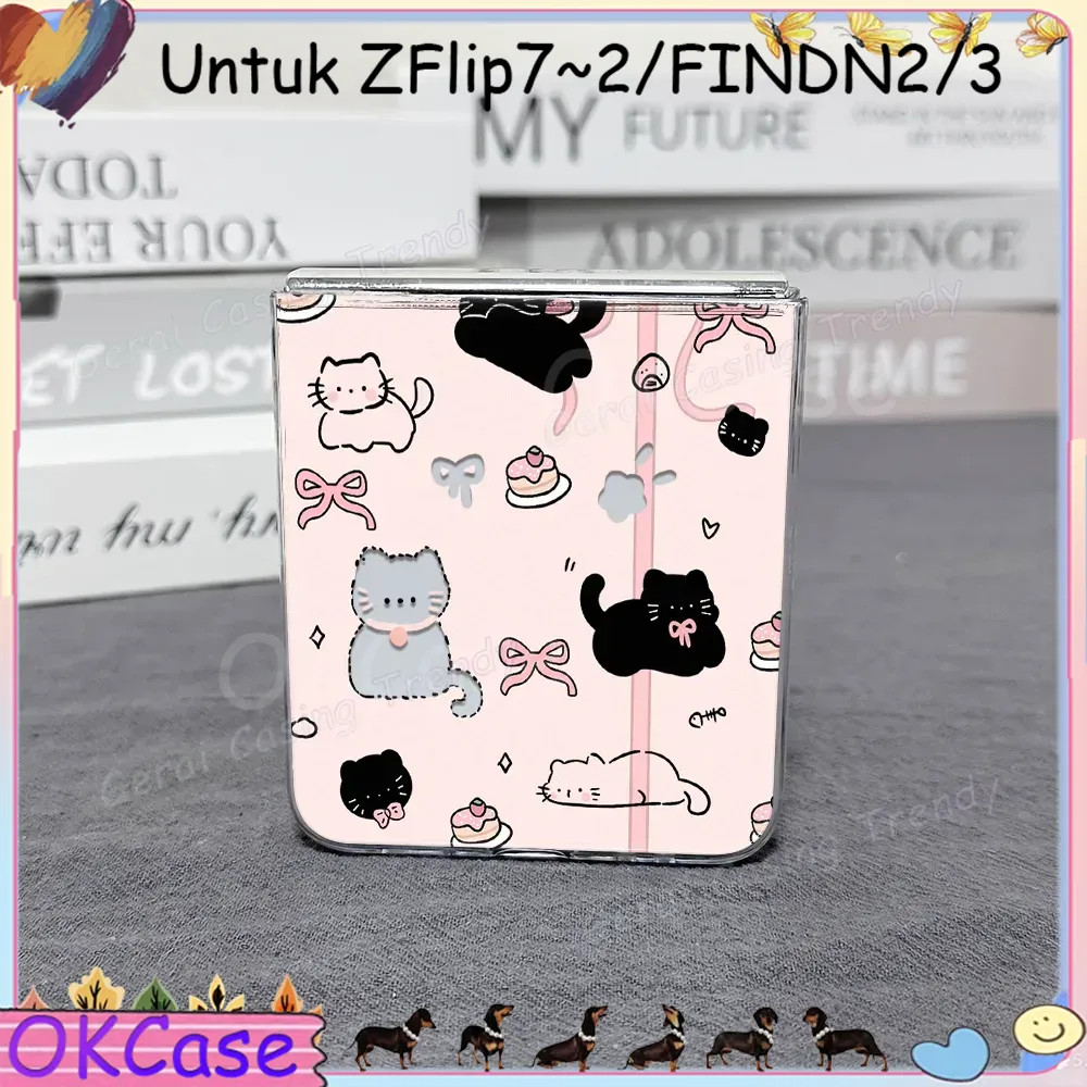 Casing HP Lipat Samsung Z Flip & OPPO N Flip Aesthetic Elegan | Z Flip 7 6 5 4 3 2 F7070 F711 W23 W2