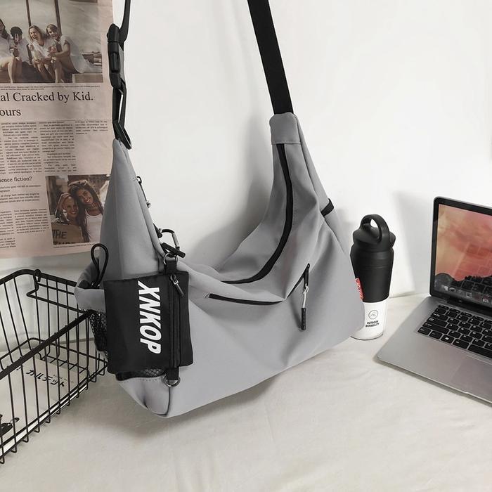 Tas Slempang Pria / Wanita Waterproof Slingbag Unisex Untuk Sekolah / Jalan TA9002 - Grey