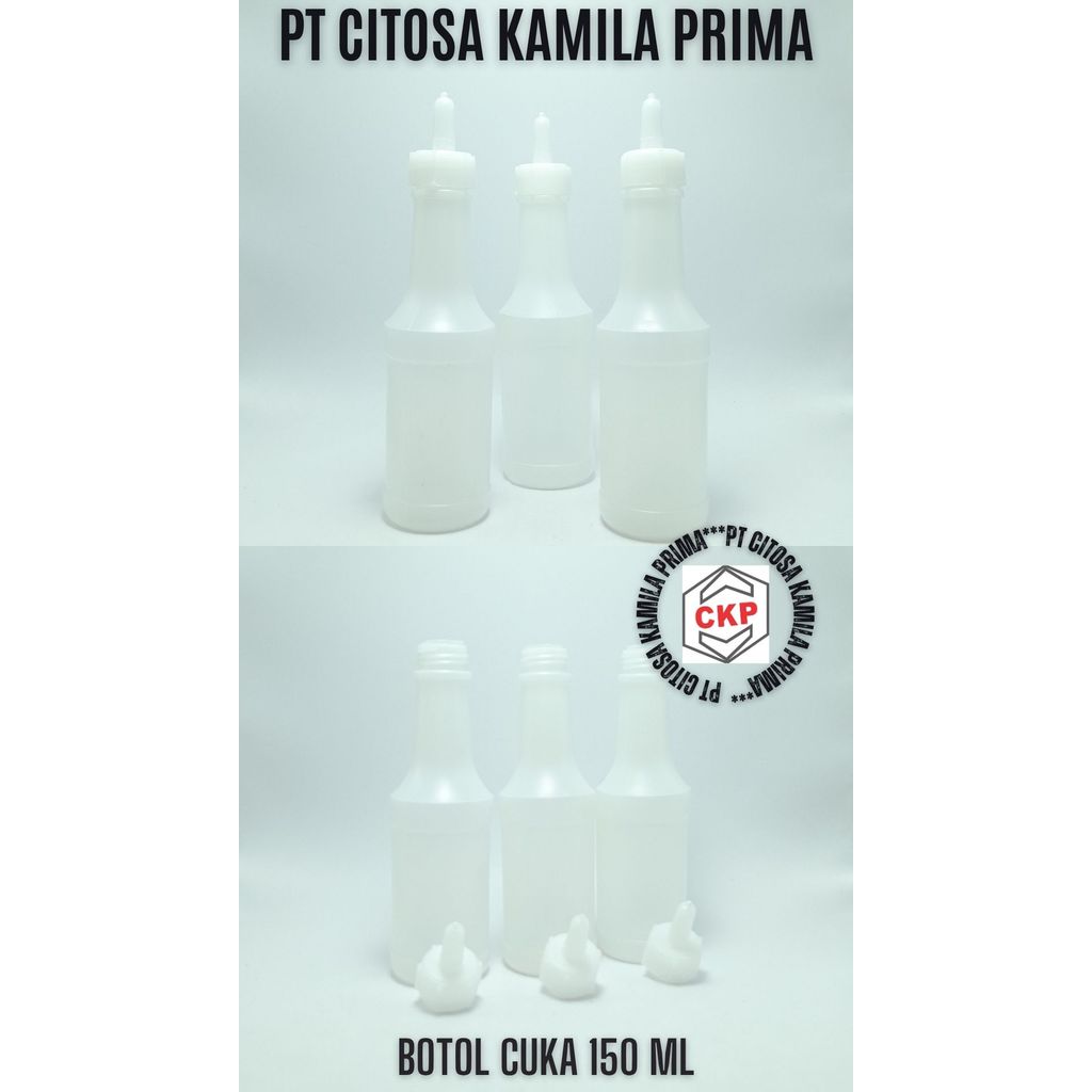 Botol 150 ml Cuka Hdpe / Botol Hdpe / Botol Hdpe Food / Botol Kecap / Botol Cuka / Botol 150 Ml