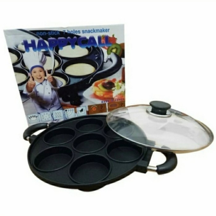 Cetakan Kue Lumpur/Martabak Mini Teflon Merk Happycall 7 Lubang Happy Call Kamir/Apem Selong/Carabik