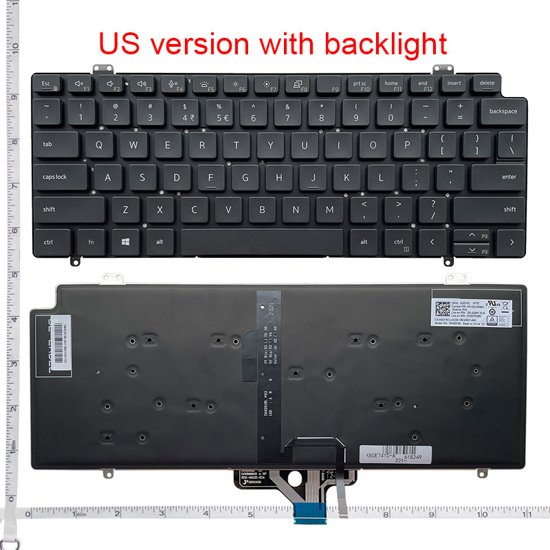 RU/US Keyboard for DELL  Latitude 7410 E7410 2-in-1 Backlit