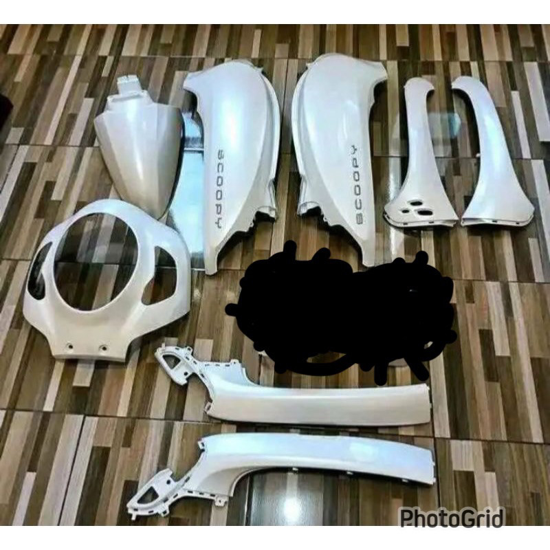 cover full set body halus scoopy new tahun 2021 2022 2023 warna putih