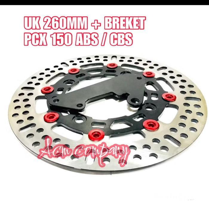 DISC PIRINGAN CAKRAM DEPAN 260MM PNP PCX 150 CBS / PCX150 CBS PLUS BREKET - BULAT / RED, 260MM PCX-1