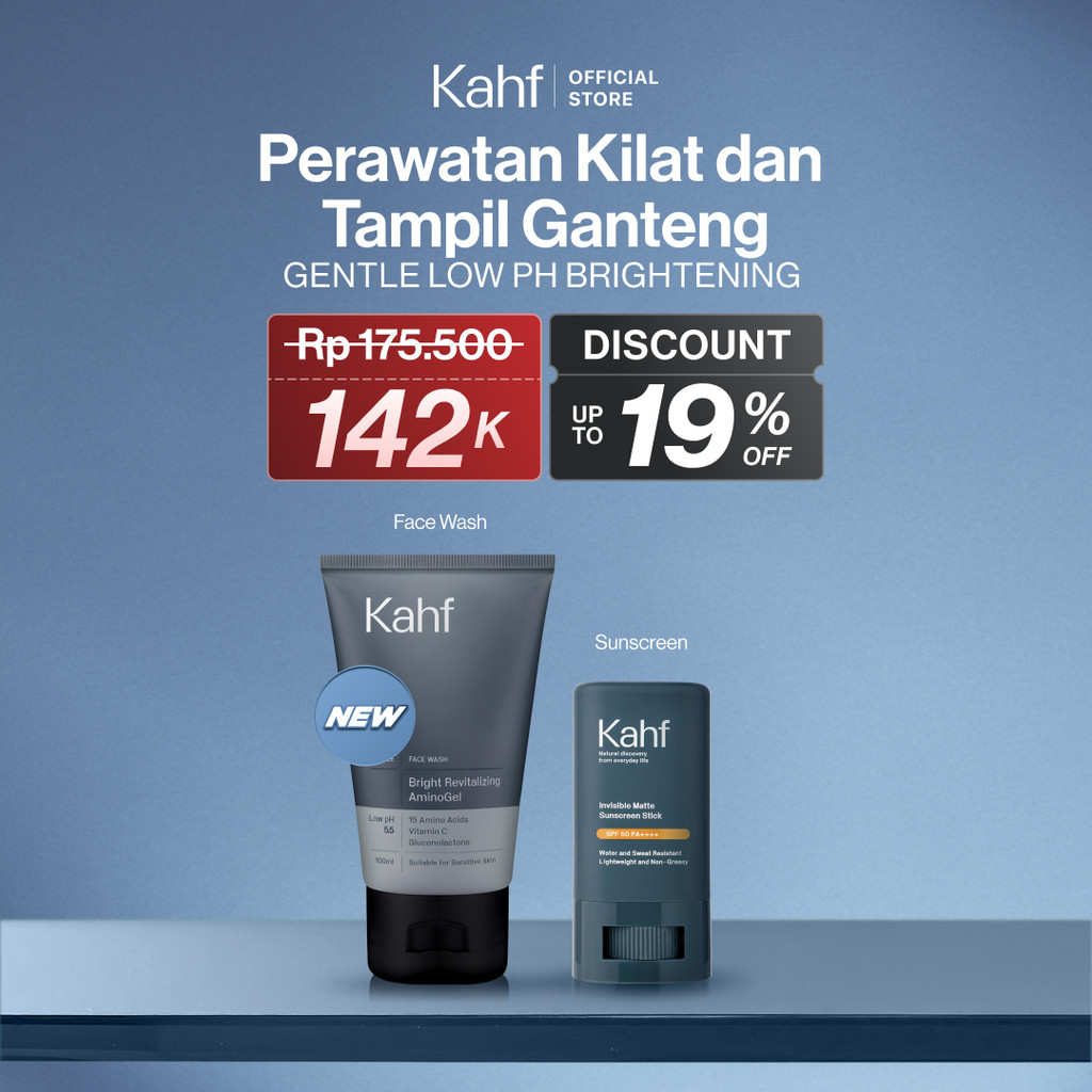 [KAHF BUNDLE 2IN1 PAKET PERAWATAN WAJAH : SKINCARE UNTUK COWOK YANG GAK PUNYA WAKTU PERAWATAN] Paket