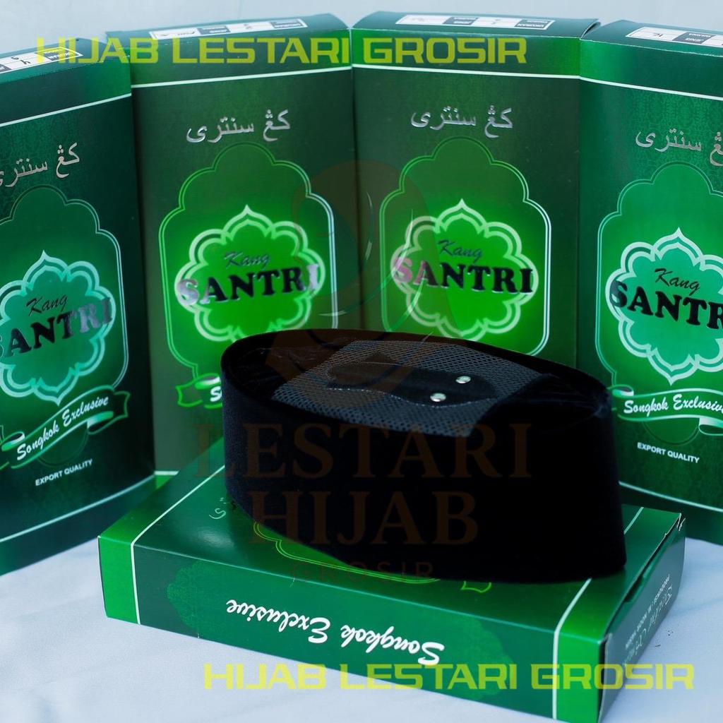 Terlaris songkok kang santri model ac tengah tinggi 8 9 10 exclusive peci kang santri kopiah hitam