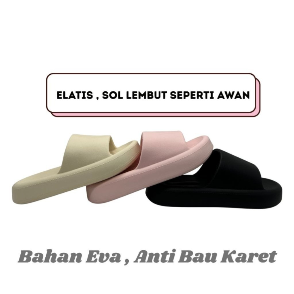 sandal selop wanita terbaru anti bau karet sol tebal empuk nyaman di pakai dirumah maupun di luar se
