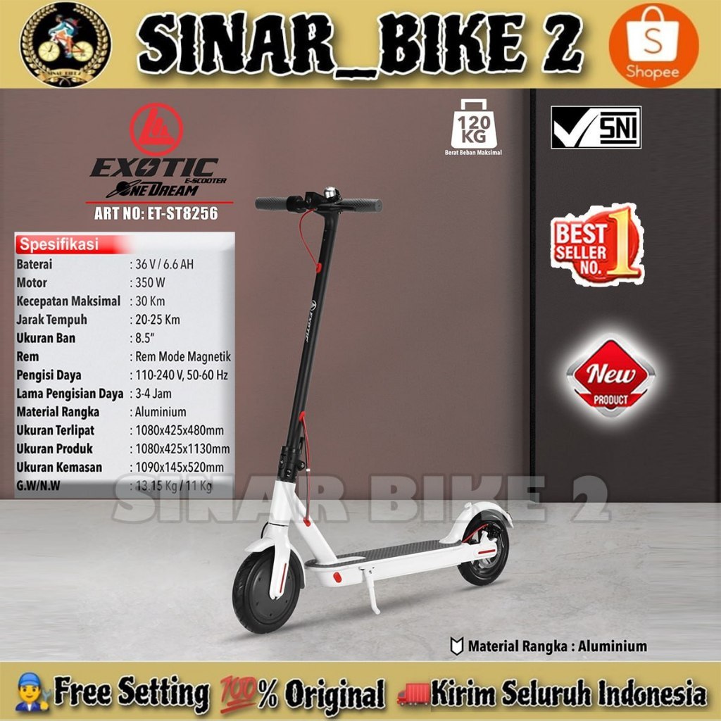 Skuter Listrik EXOTIC ST 8256 Scooter Electric Lipat Dewasa Anak.
