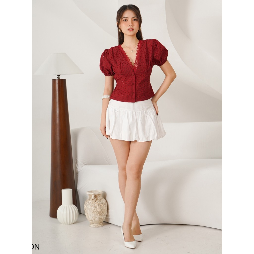 Atasan Katun Bolong Esther Blouse Top Wanita